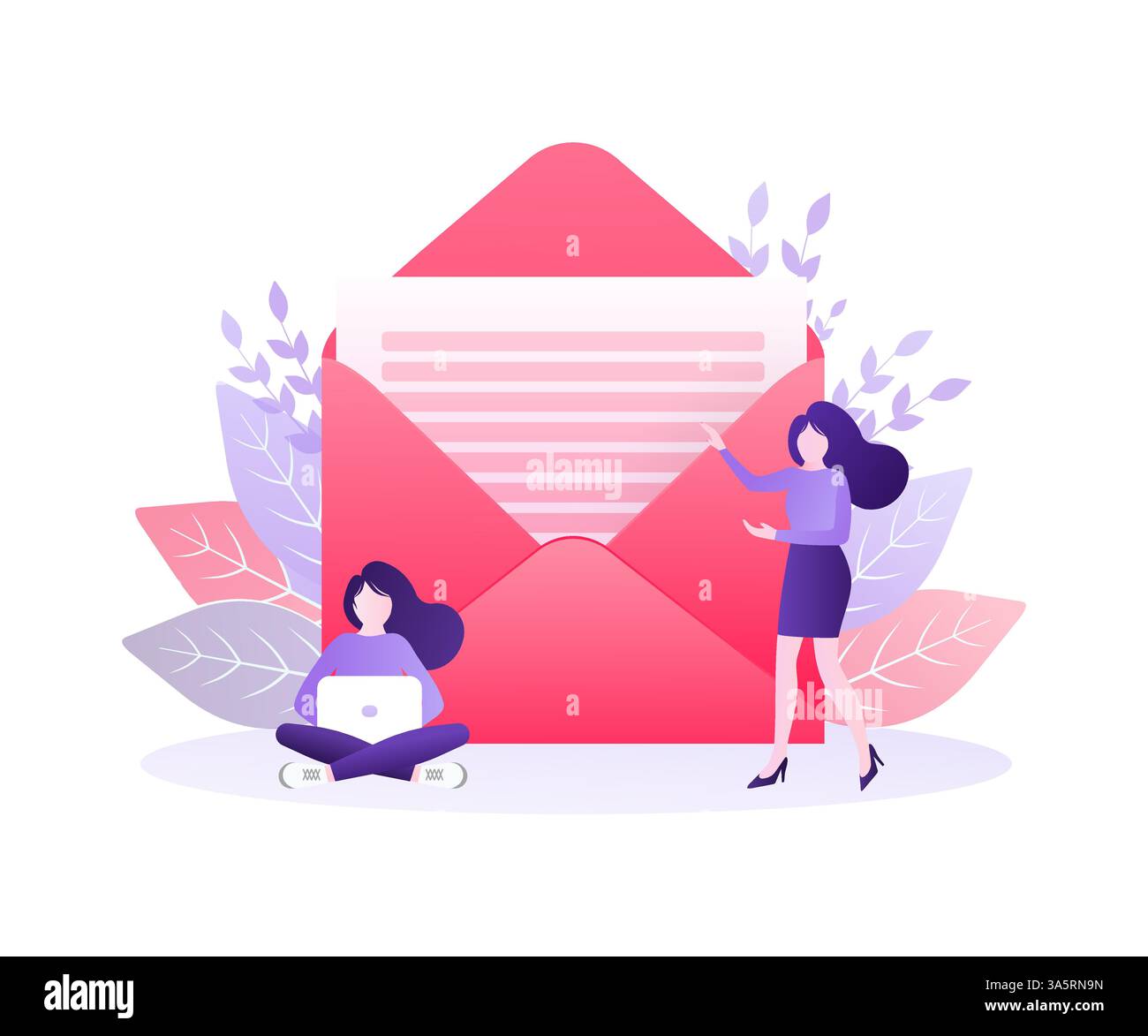 Kontaktieren Sie uns. Landing-Page. Moderne Werbung für Konzeptdesign. Online-Kommunikation. Illustration für digitales Marketing. Kunde Stock Vektor