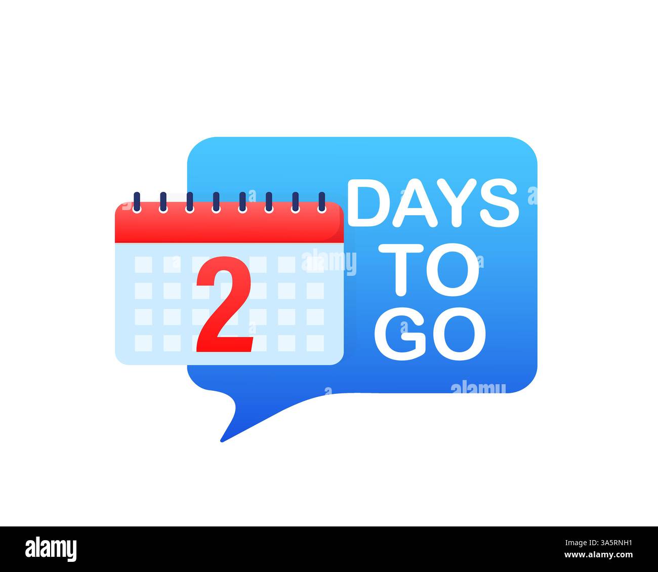 2 Tage in modernem Stil. Abzeichen für Sonderangebote. Webdesign. Verkaufsmarke. Vektorabbildung. Stock Vektor