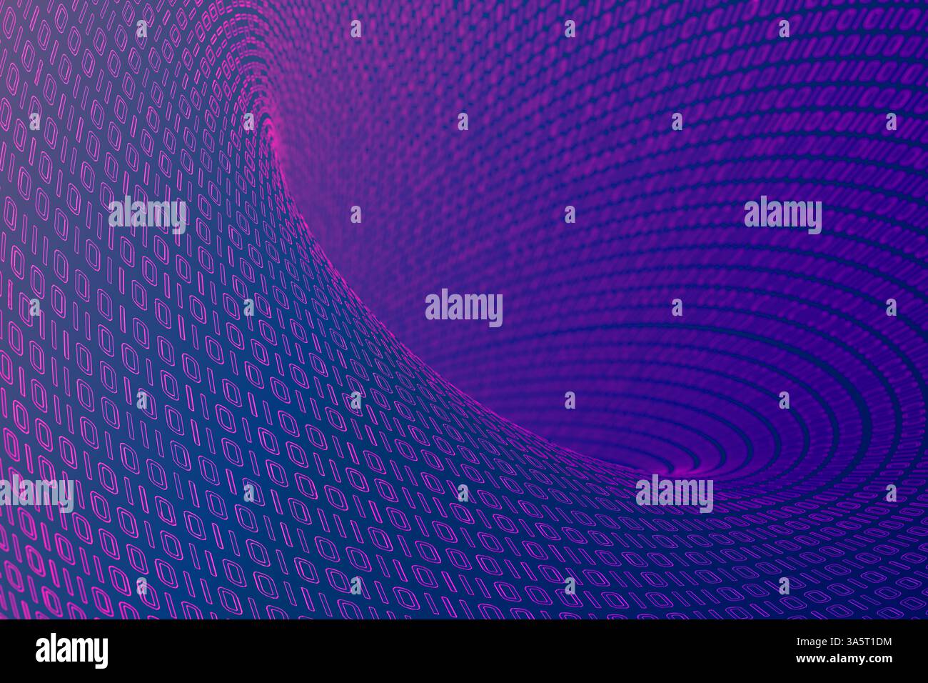 Digitaler Binärtunnel für 3D-Daten Stockfoto