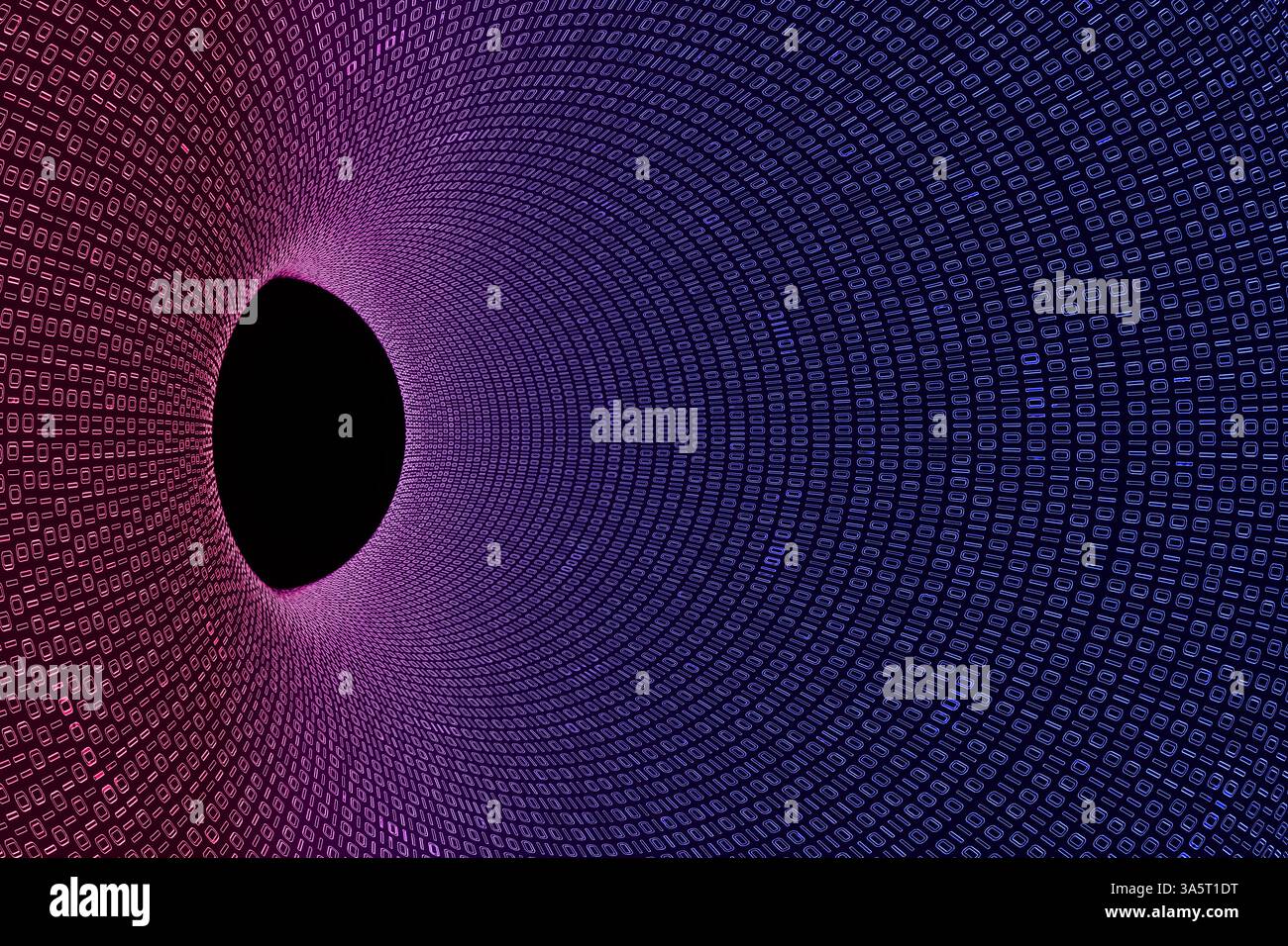 Digitaler Binärtunnel für 3D-Daten Stockfoto