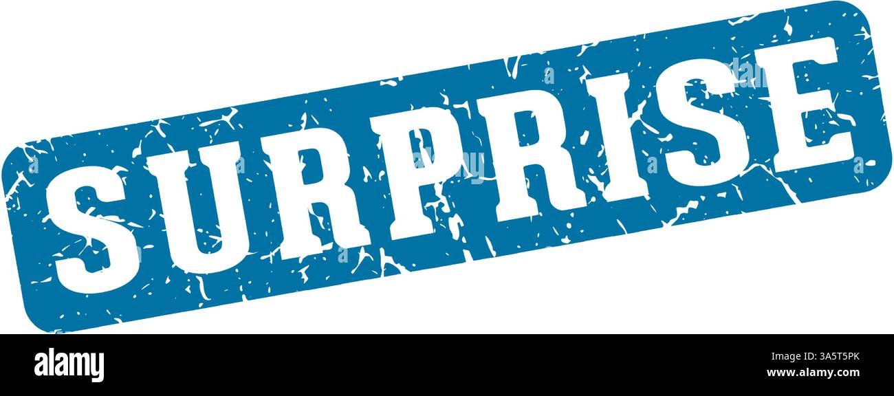 Überraschungsstempel. Überraschendes rechteckiges Schild isoliert auf transparentem Hintergrund Stock Vektor