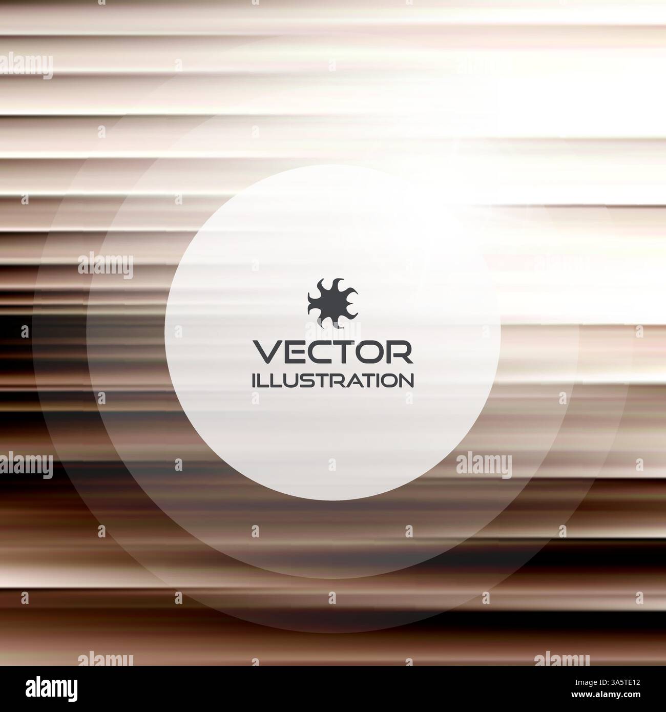 Gewellter metallischer Hintergrund. Vorlage für Stahlplatte. Runder Rahmen mit Platz für Text. Vektorabbildung. Stock Vektor