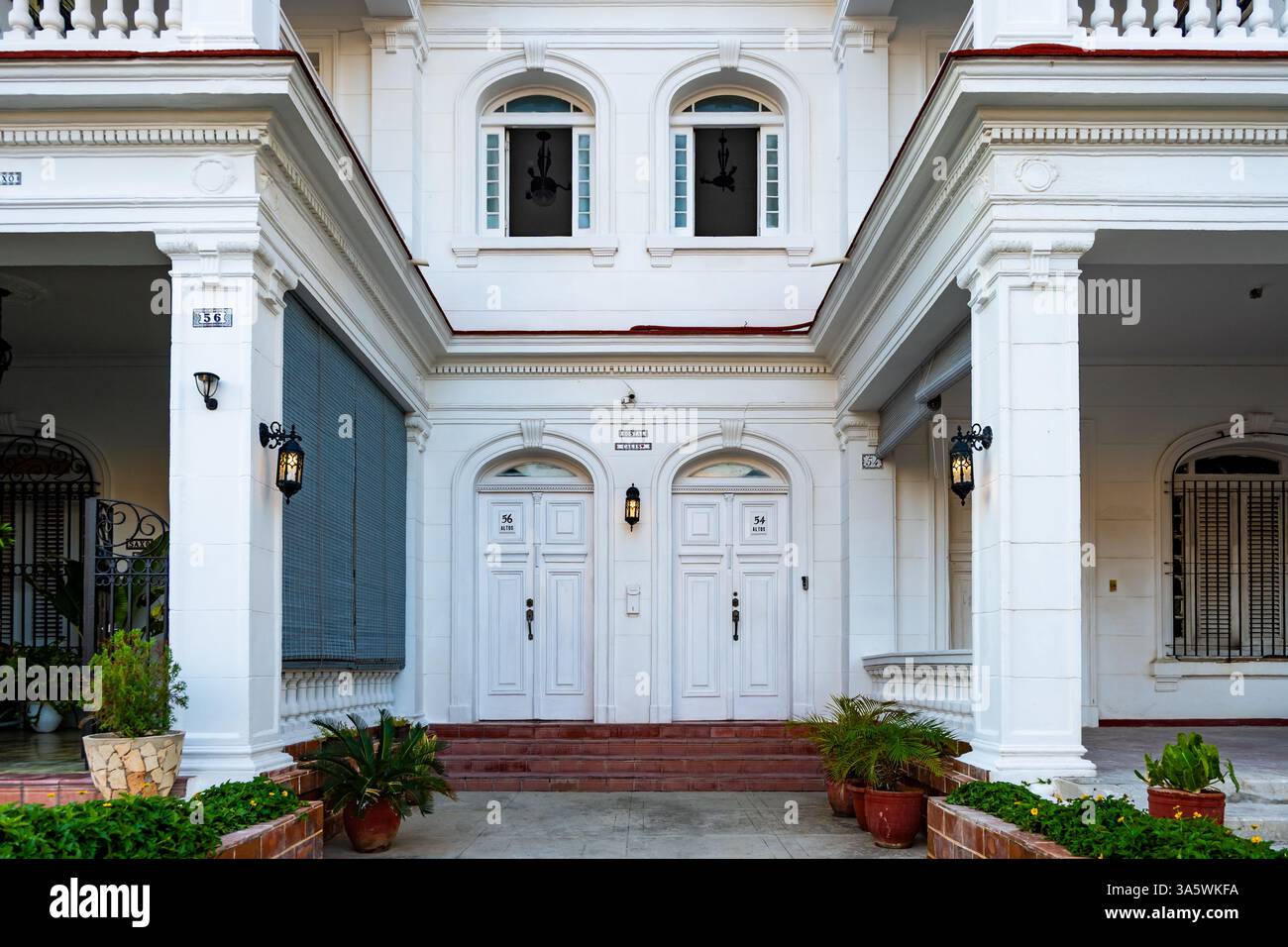 Ein Bed & Breakfast im traditionellen Stil. Havanna, Kuba. Stockfoto
