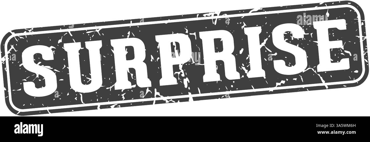 Überraschungsstempel. Überraschendes rechteckiges Schild isoliert auf transparentem Hintergrund Stock Vektor