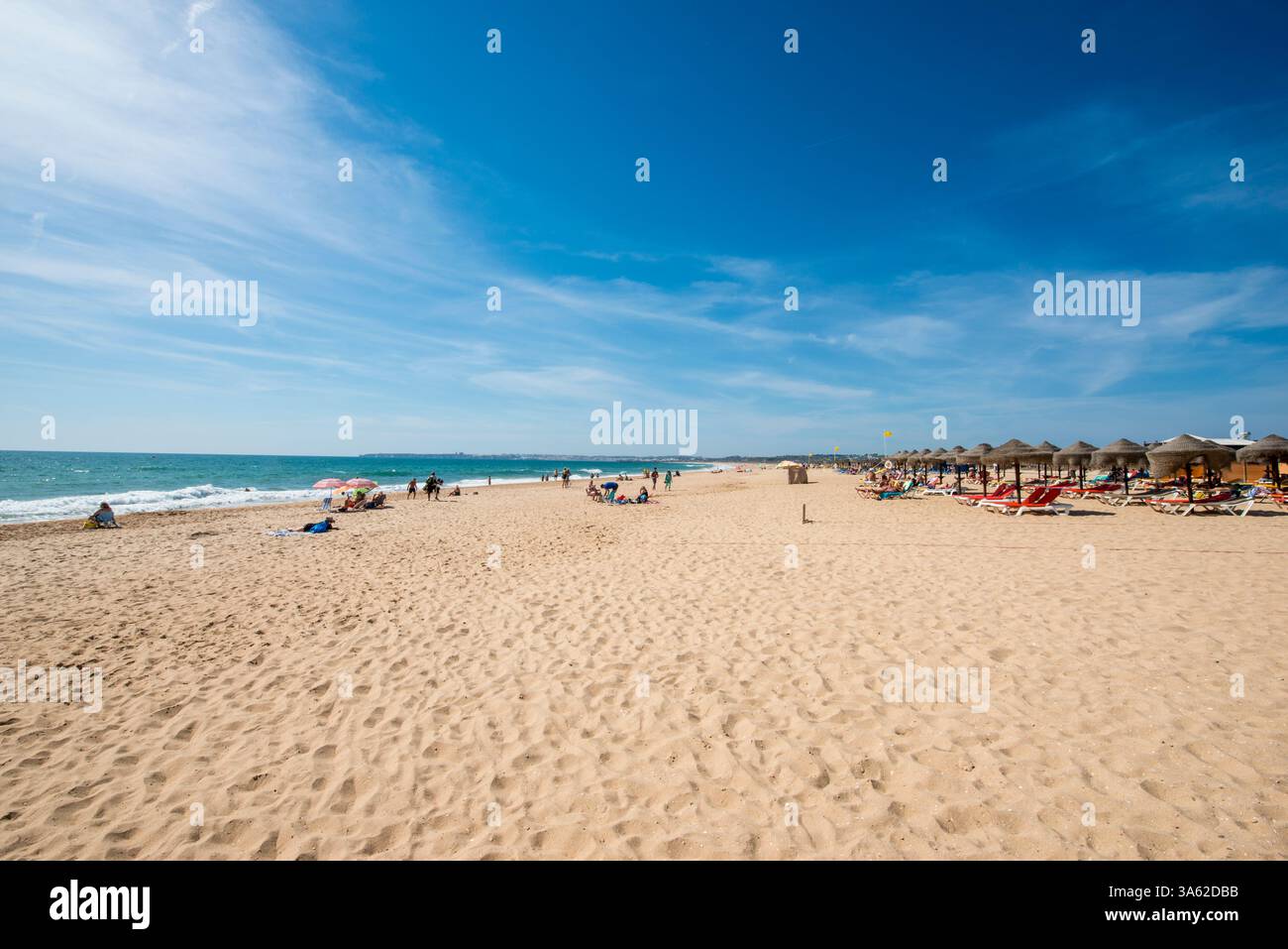 Meia Praia, Alvor, Algrave, Portugal. Stockfoto