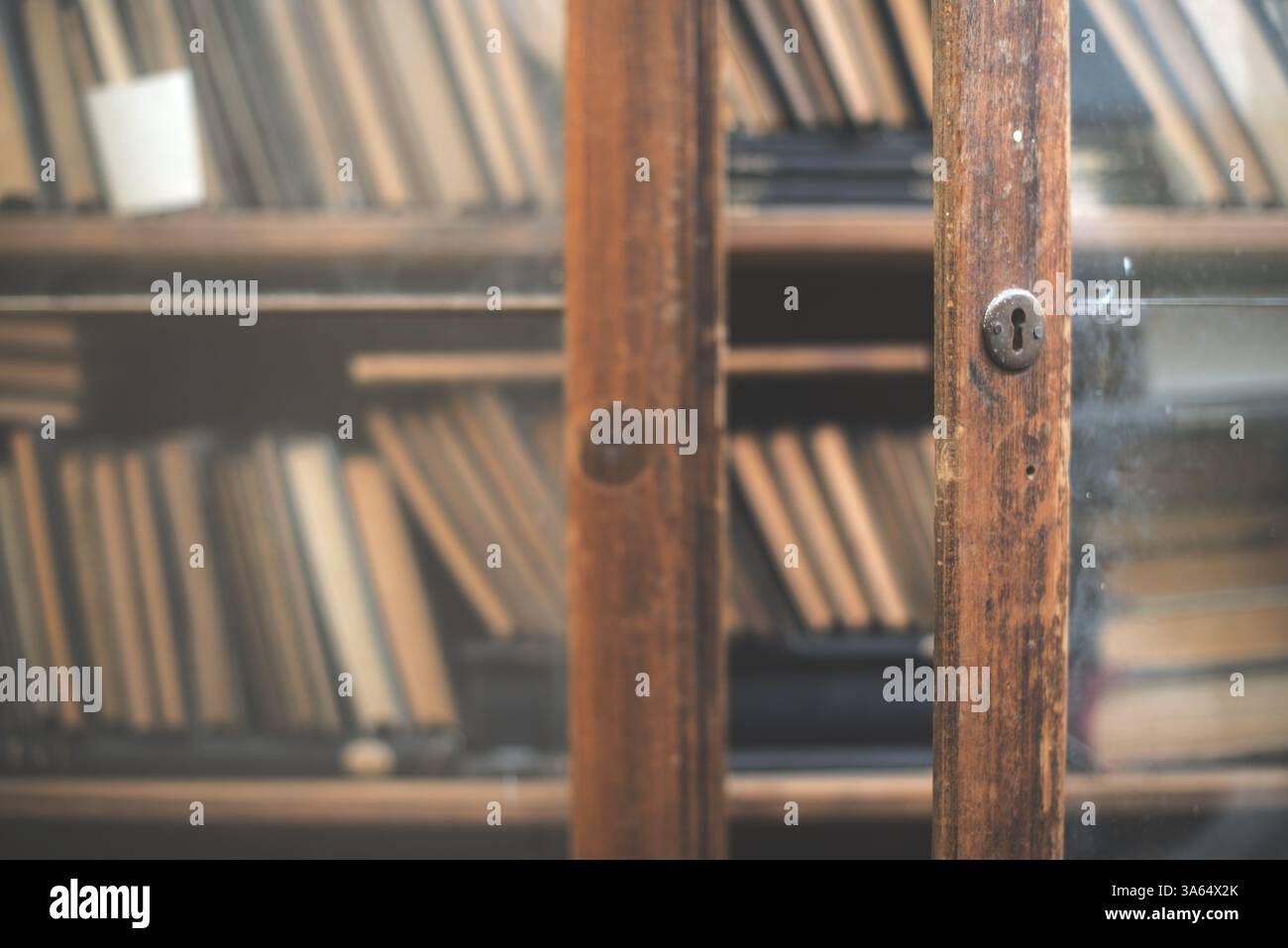 Alte Buecher in einer Vintage-Bibliothek Stockfoto