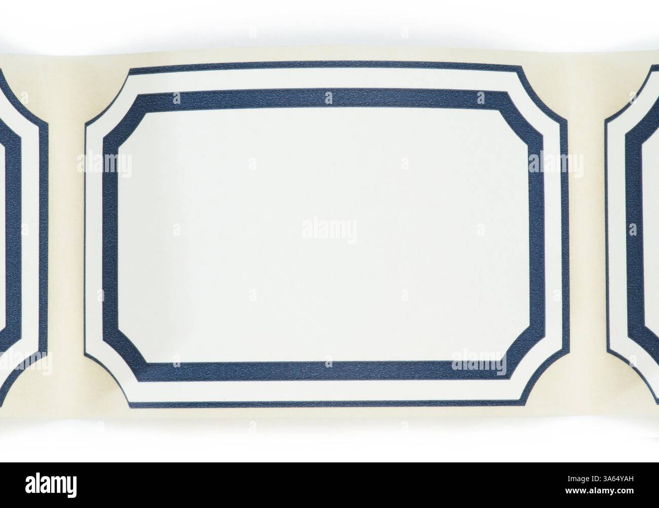 Etikettenpapier mit Rand. Aufkleber Stockfoto