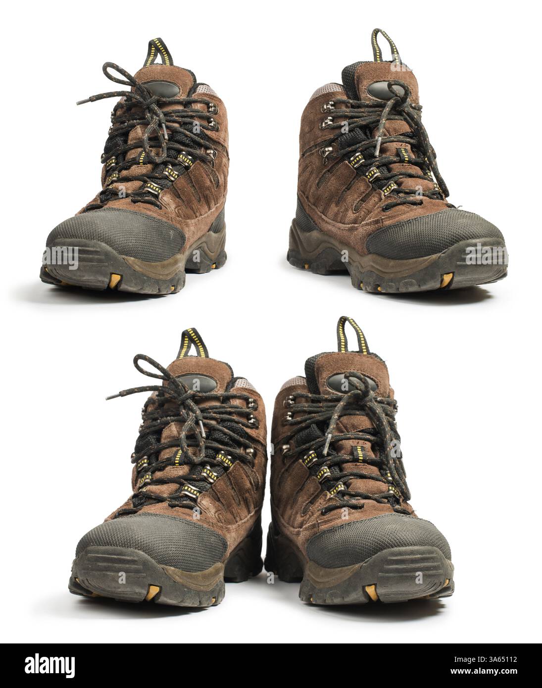 Hohe Wanderschuhe weiß isolierte Studio-Aufnahme Stockfoto