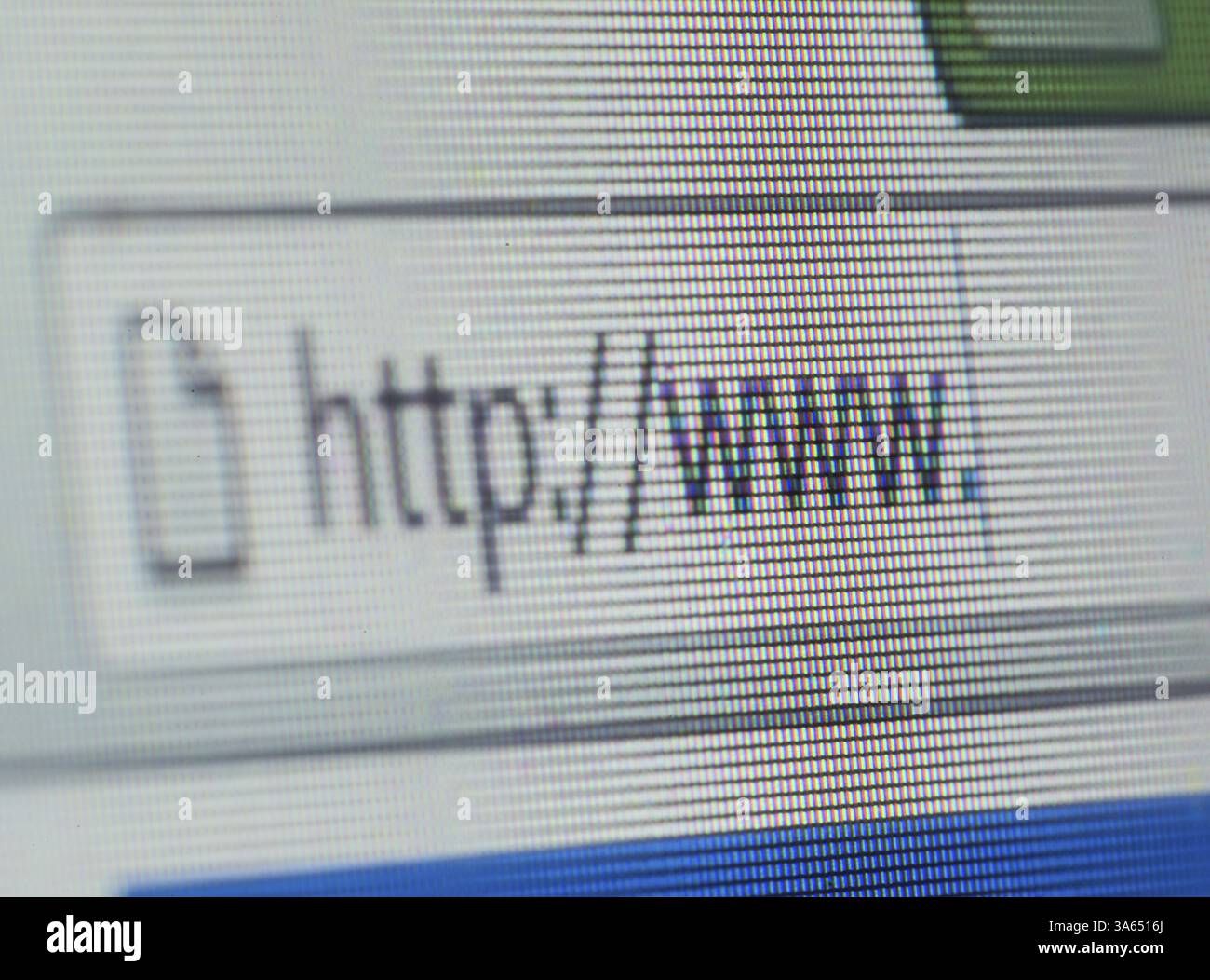 Internet-Browser hautnah Stockfoto