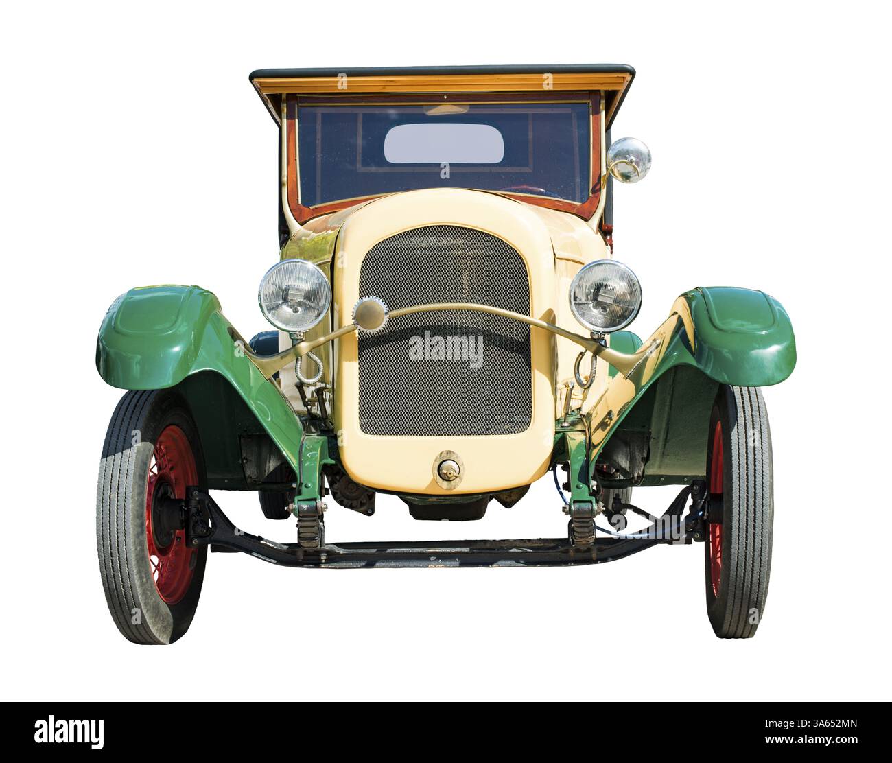 Alten Retro-Oldtimer. Grüne und gelbe Farben Stockfoto