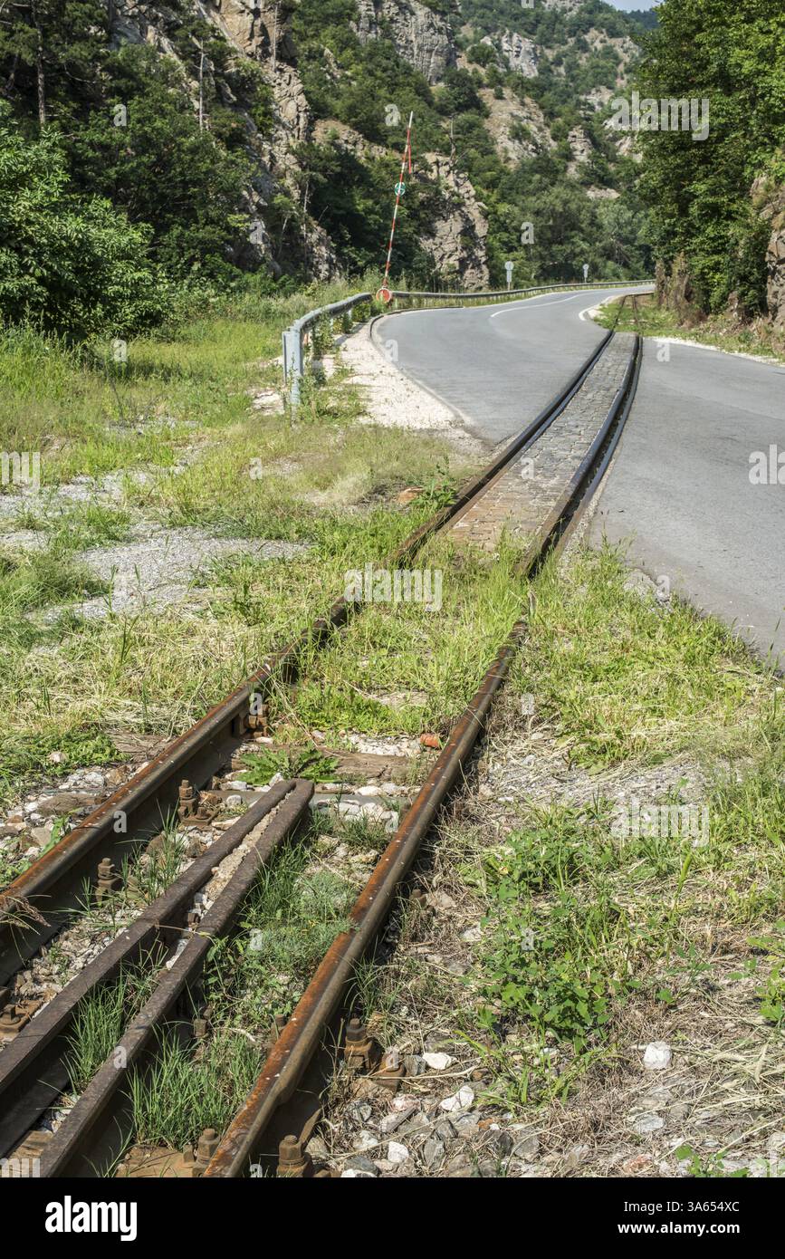 Bahnübergang. Vintage rialway Stockfoto