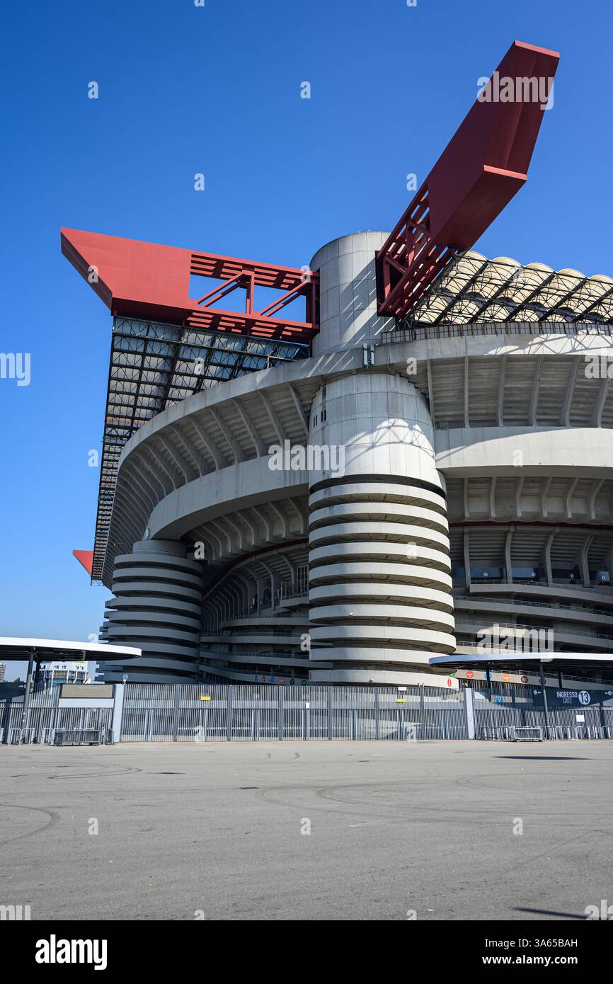 Stadion San Siro (Stadio Giuseppe Meazza) AC Mailand und Heimstadion Internazionale – Mailand, Italien – 04. März 2025 Stockfoto