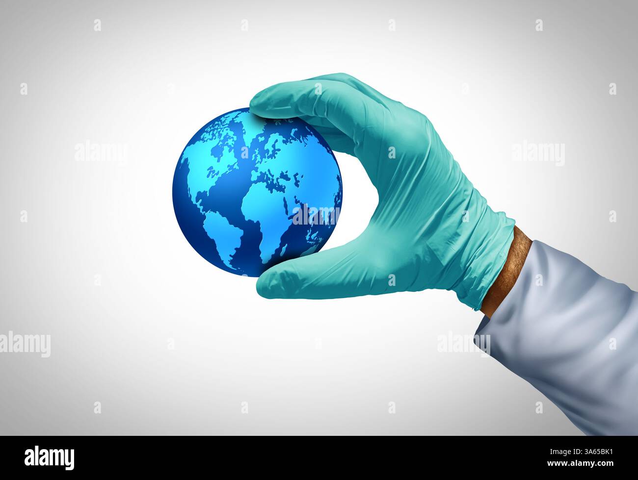 Global Health Care und internationale Medizin als Arzt oder Forscher, die Ärzte und medizinisches Personal vertreten, unterstützen die weltweite Gesundheitsversorgung. Stockfoto