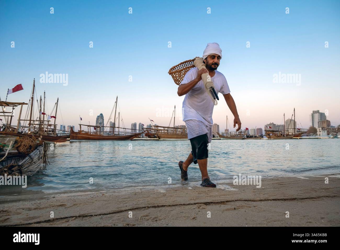 Fischerei- und Fischindustrie vom Katara Traditional Dhow Festival, Katara, Doha, Katar Stockfoto