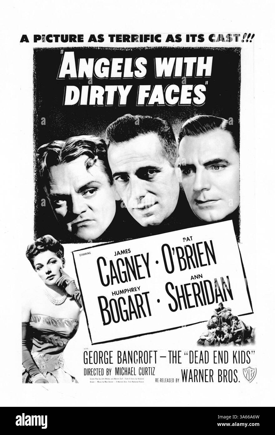VERÖFFENTLICHT: 24. November 1938 - Film Originaltitel: Engel mit schmutzigen Gesichtern. Im Bild: JAMES CAGNEY, PAT O'BRIEN, HUMPHREY BOGART, ANN SHERIDAN, Filmplakat. Stockfoto