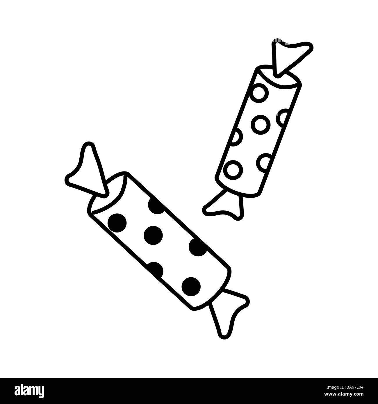 Bunte Bonbonpackungen mit Punktmuster und Streifen in schlichtem Design Stock Vektor