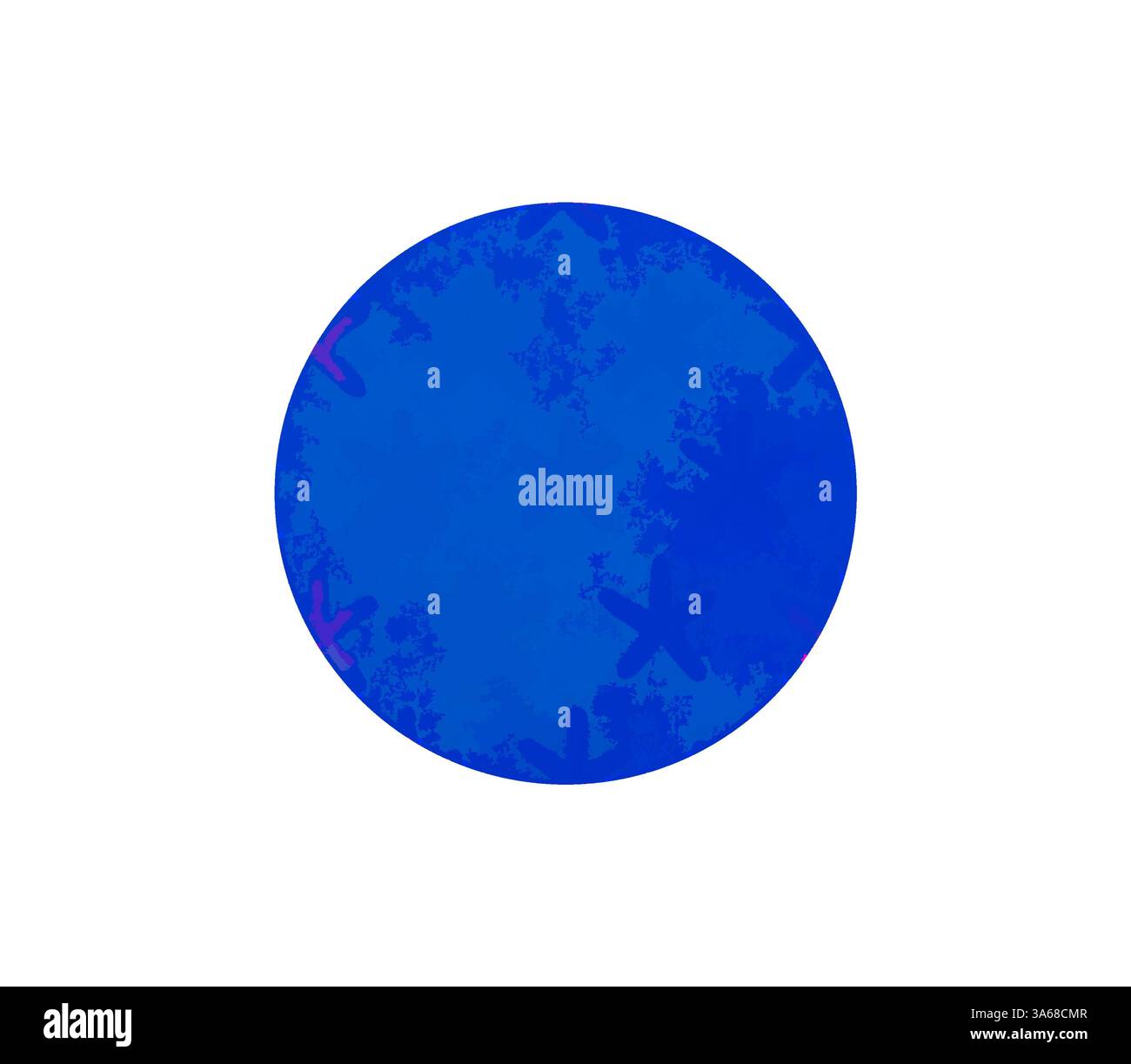 Ein leuchtender blauer Kreis mit subtilen Texturen und Mustern, der auf faszinierende Tiefe und Komplexität hinweist. Klassische Kunst mit modernem Touch, neu gestaltet von Artotop, verwandelt ägyptisches Ornament Stockfoto