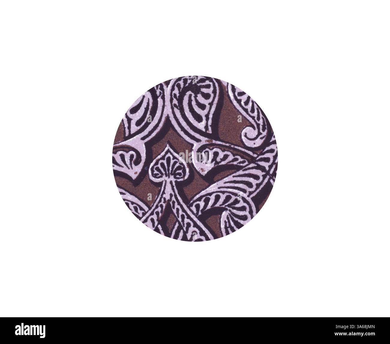 Ein kompliziertes Kreismuster mit zarten, wirbelnden Motiven und Akzenten, das eine Mischung aus eleganten Designs zeigt. Klassische Kunst mit modernem Touch, neu interpretiert von Artotop, transformiertes arabisches Ornament Stockfoto