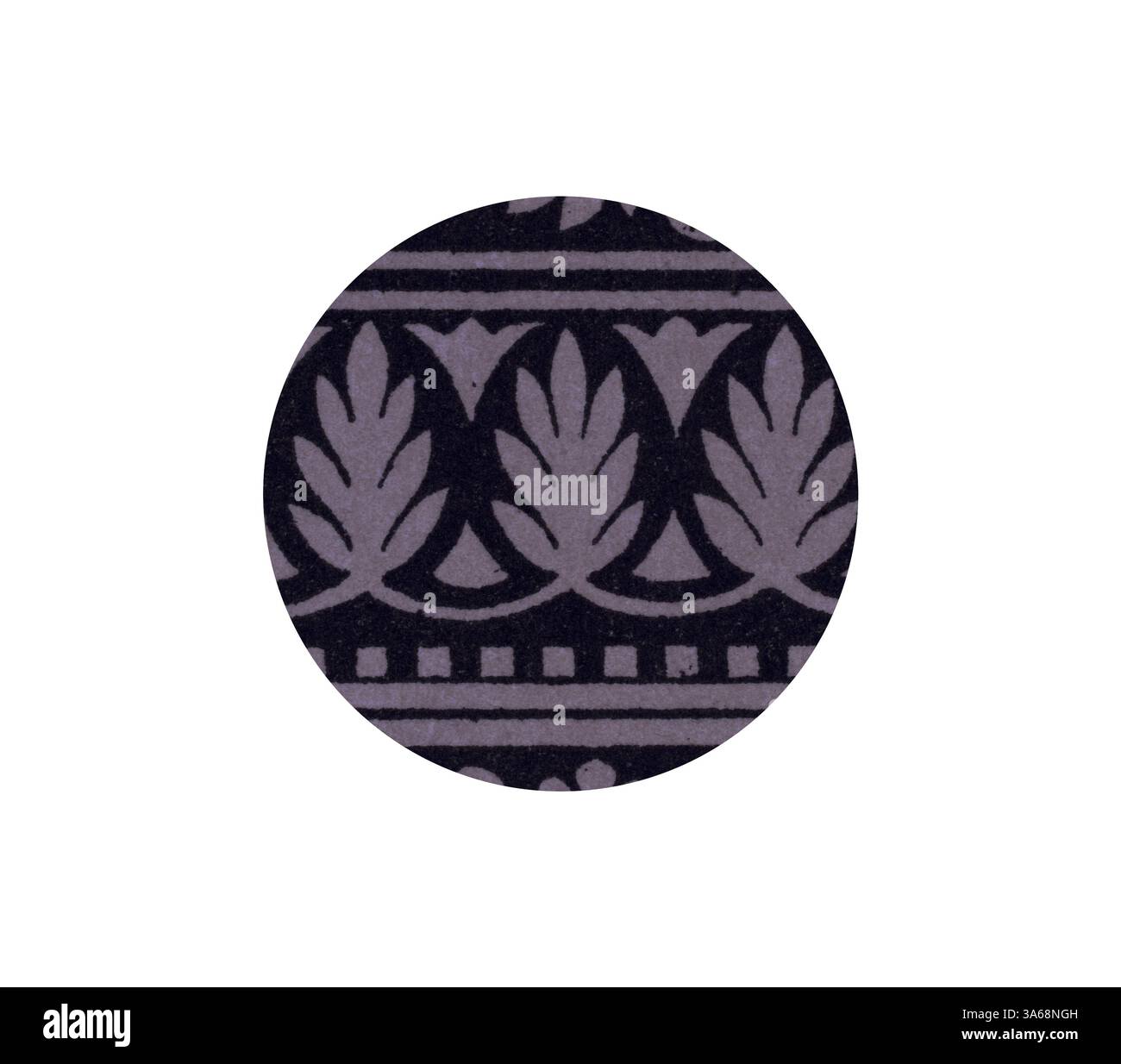 Ein dekoratives Muster mit stilisierten Blättern und symmetrischen Designs, das ein Gefühl von Eleganz und Harmonie schafft. Klassische Kunst mit einem modernen Touch, das von Artotop neu interpretiert wurde, verwandeltes indisches Ornament Stockfoto