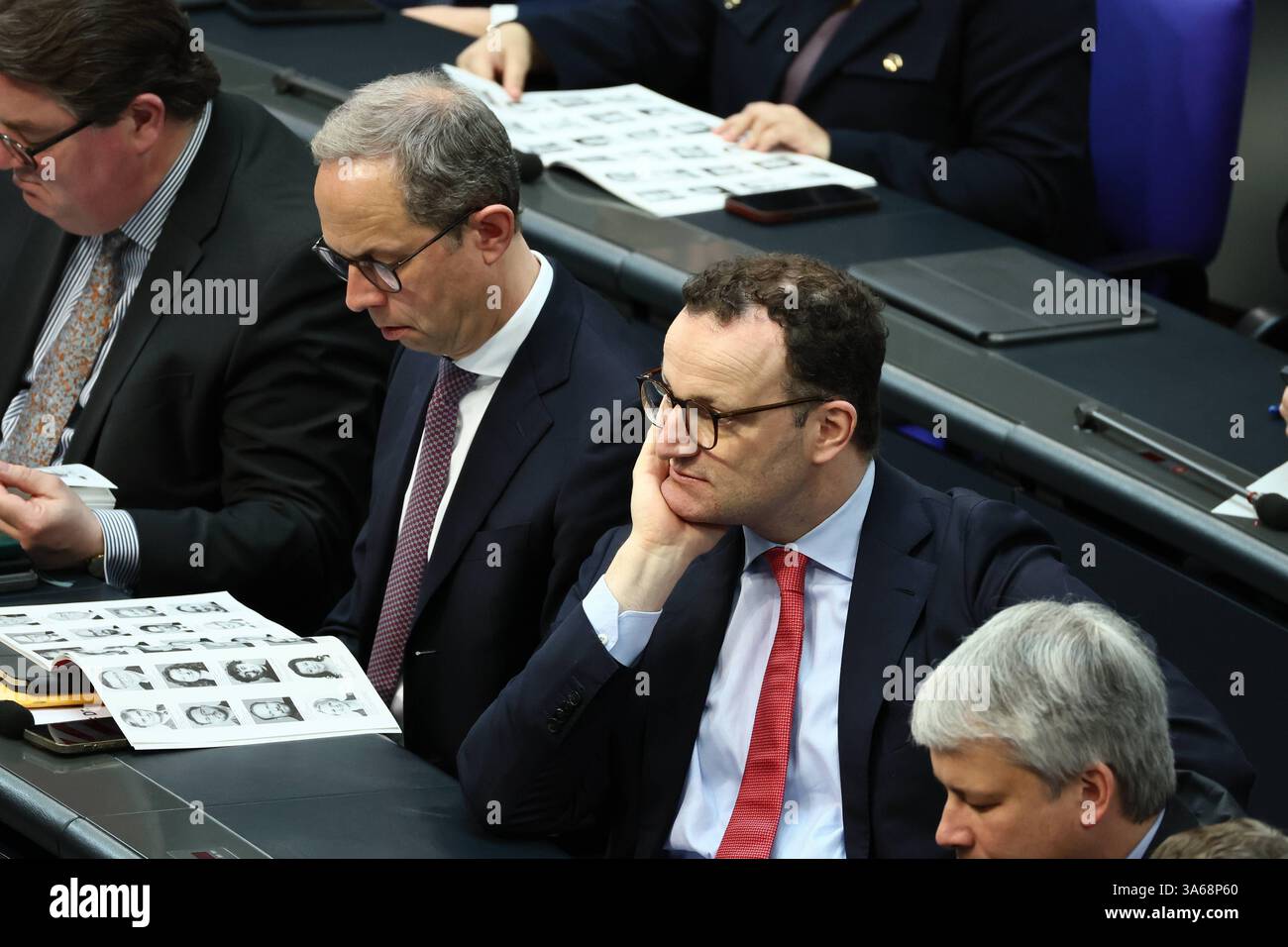 Jens Spahn CDU bei der Konstituierene Sitzung im Bundestag für die 21. Legislaturperiode in Berlin am 25. März 2025. Konstituierende Sitzung im Bundestag - 21. Legislaturperiode *** Jens Spahn CDU bei der konstituierenden Sitzung des Bundestages für die 21. Wahlperiode in Berlin am 25. März 2025 konstituierende Sitzung des Bundestages für die 21. Wahlperiode Stockfoto