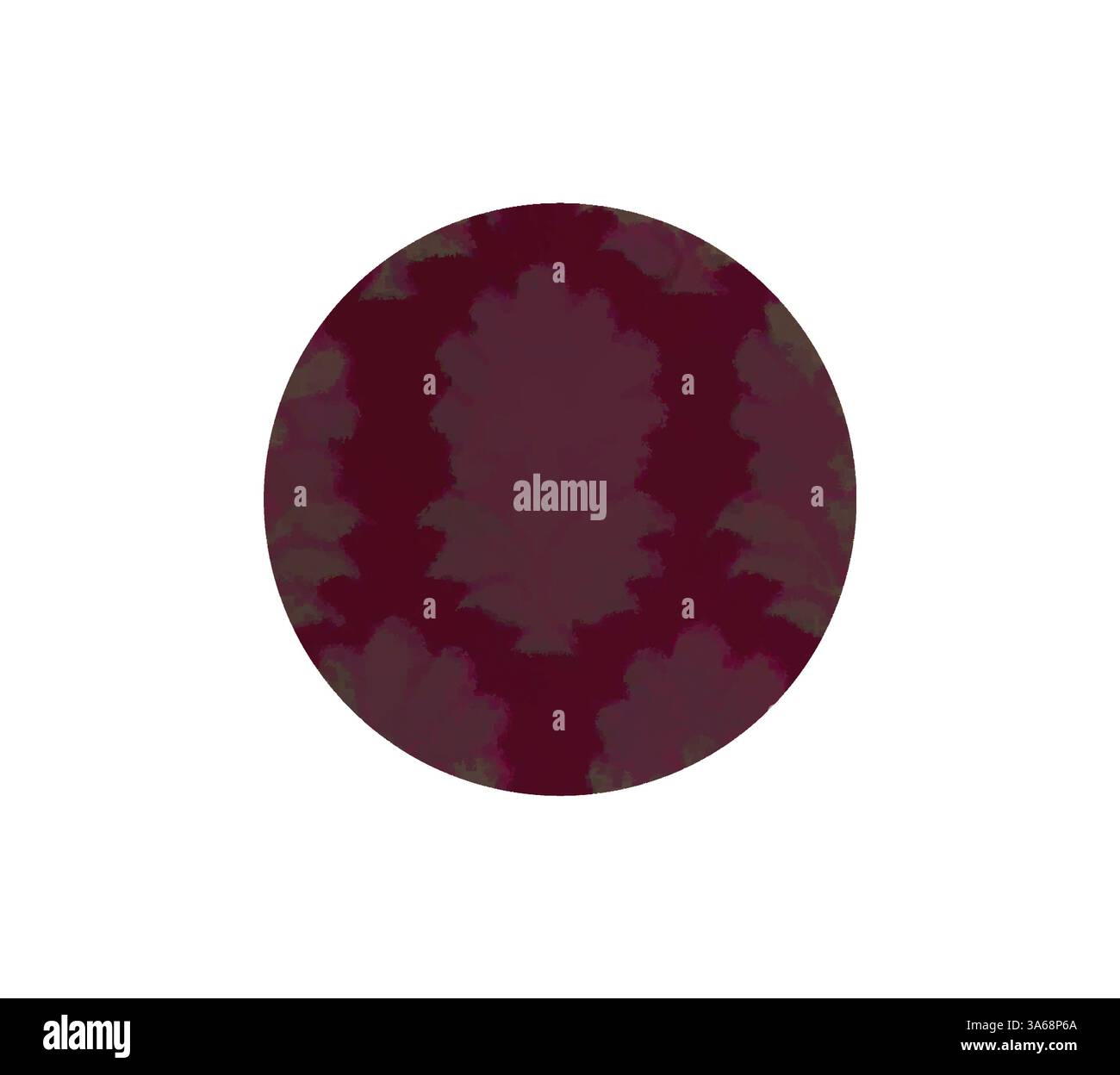 Ein kreisförmiges Muster mit komplizierten Blumenmustern in tiefem Rot und gedämpftem Grün sorgt für ein elegantes und zeitloses Erscheinungsbild. Klassische Kunst mit einem modernen Touch, das von Artotop neu interpretiert wurde, verwandeltes indisches Ornament Stockfoto