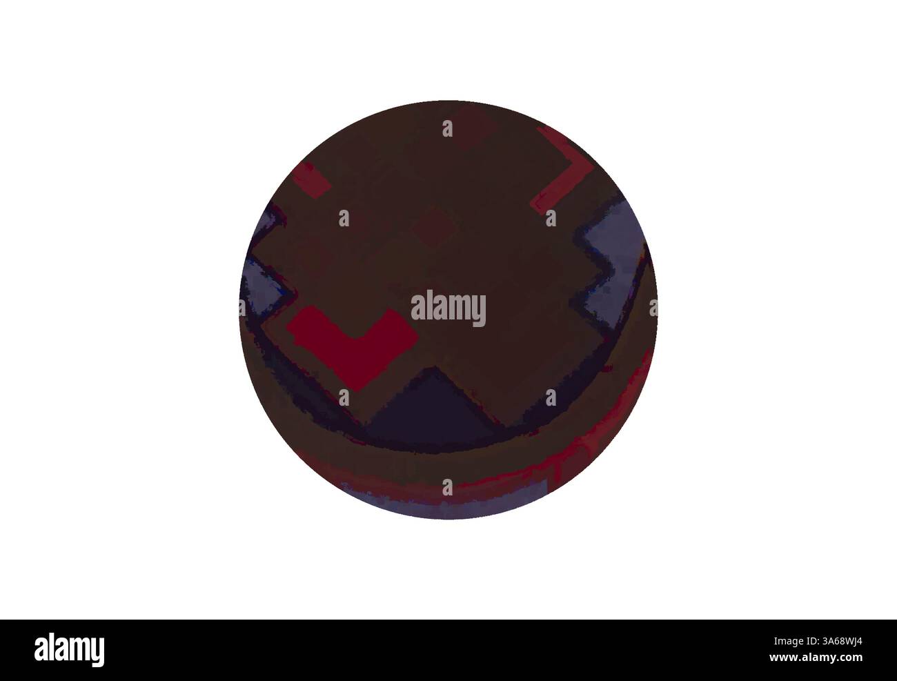 Ein kreisförmiges Muster mit geometrischen Formen in tiefen Farben, das ein auffälliges Design schafft, das das Auge auf sich zieht. Klassische Kunst mit modernem Touch, neu interpretiert von Artotop, verwandeltes keltisches Ornament Stockfoto