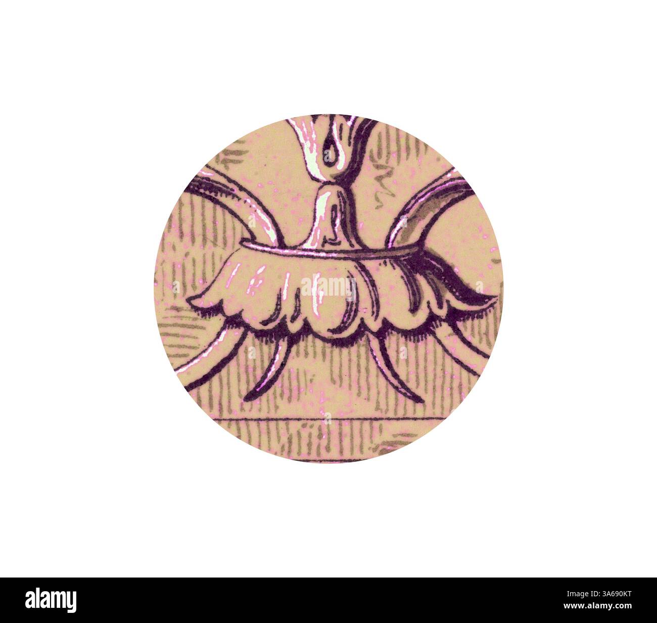 Eine detaillierte Illustration mit einem kunstvollen Blumendesign mit fließenden Kurven und komplizierten Mustern, die die Eleganz der Natur betonen. Klassische Kunst mit einem modernen Touch, das von Artotop neu interpretiert wurde und das Renaissance-Ornament verwandelt wurde Stockfoto