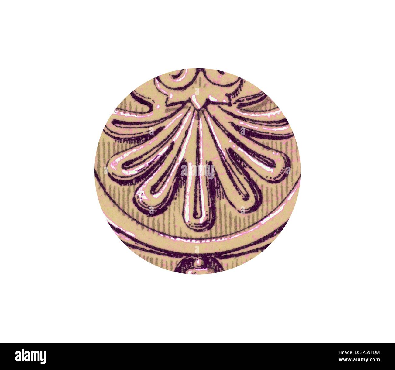 Ein detailliertes kreisförmiges Design mit kunstvollen Motiven und komplizierten Mustern und Texturen. Klassische Kunst mit einem modernen Touch, das von Artotop neu interpretiert wurde und das Renaissance-Ornament verwandelt wurde Stockfoto