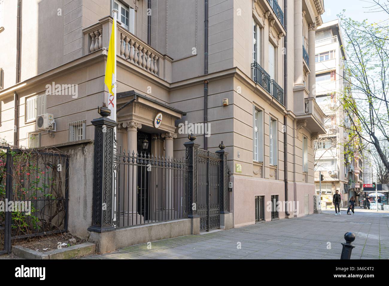 Belgrad, Serbien. März 2025. Außenansicht der Vatikanischen Apostolischen Nunziatur im Stadtzentrum Stockfoto