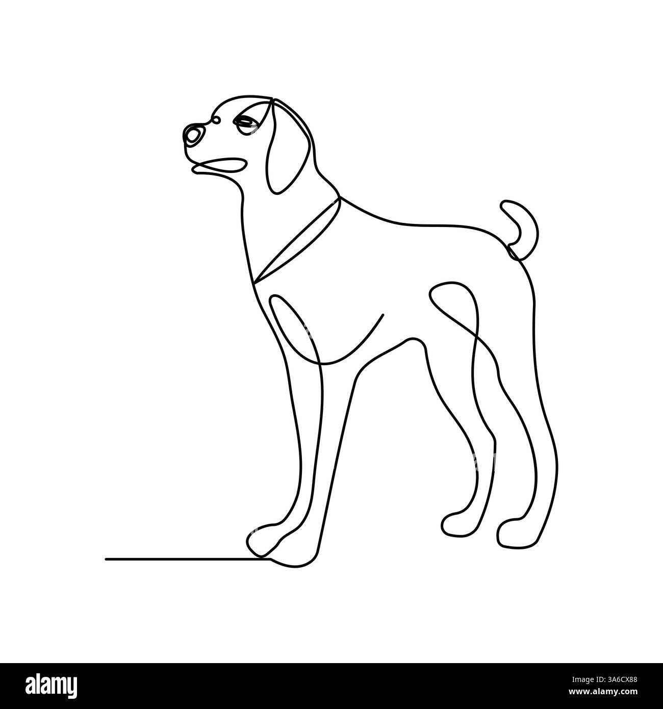 Hund Haustier kontinuierliche eine Linie Kunstzeichnung mit Hund Icon einfache Umrissvektor Design Stock Vektor
