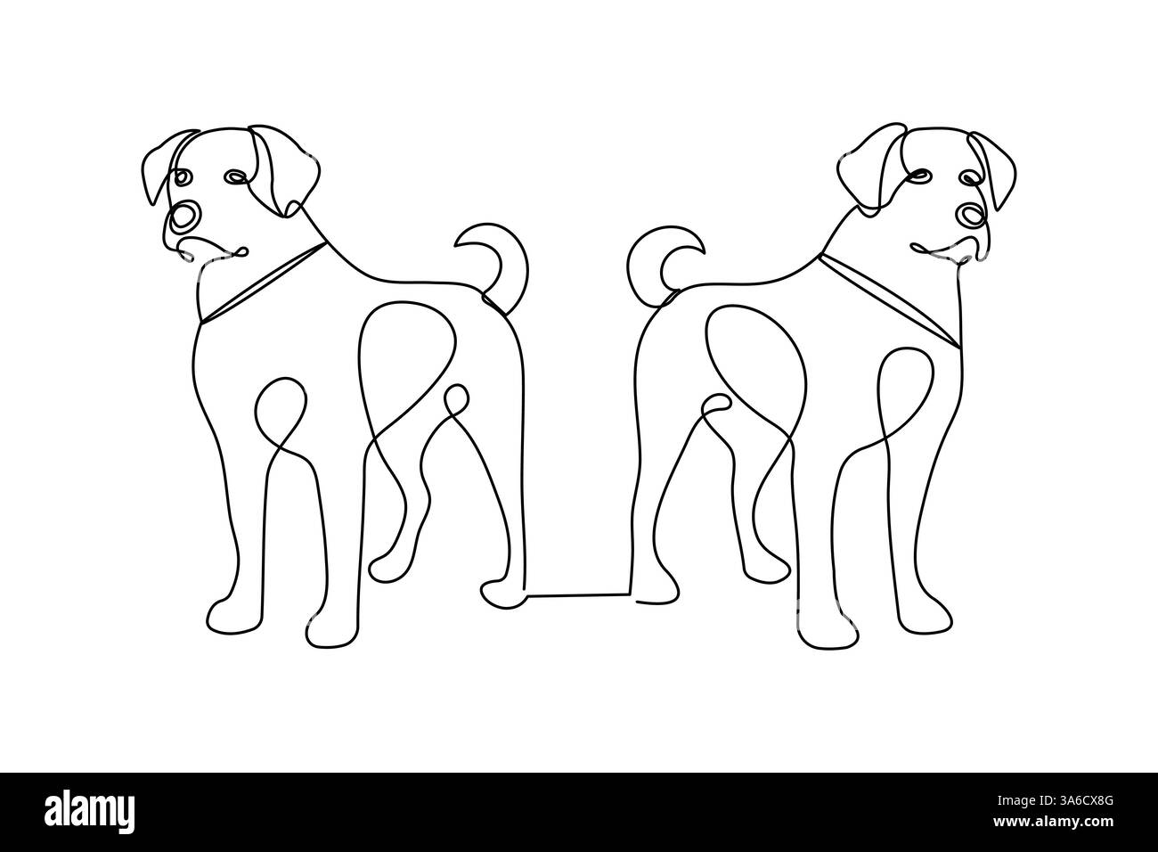 Hund Haustier kontinuierliche eine Linie Kunstzeichnung mit Hund Icon einfache Umrissvektor Design Stock Vektor