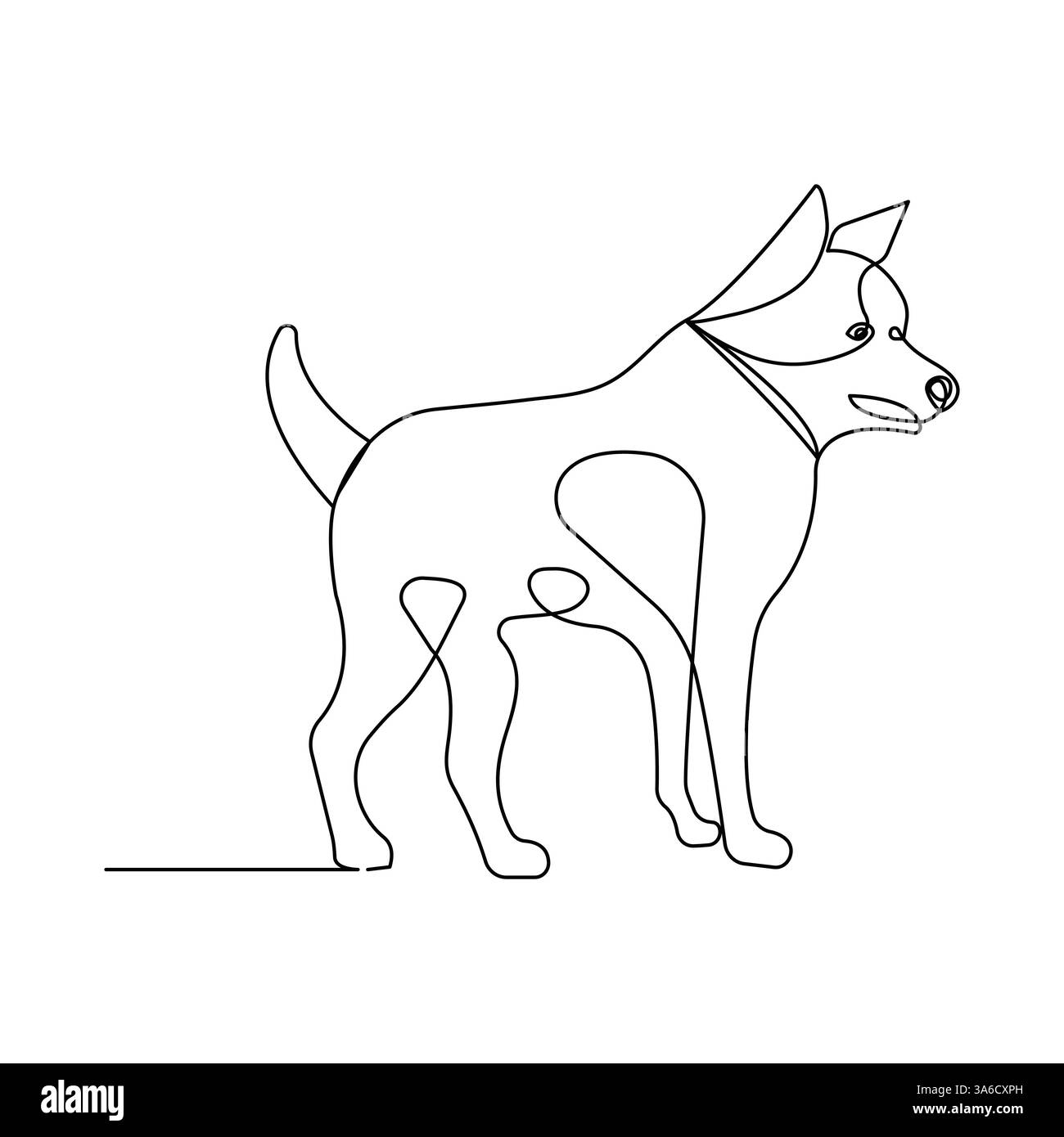 Hund Haustier kontinuierliche eine Linie Kunstzeichnung mit Hund Icon einfache Umrissvektor Design Stock Vektor