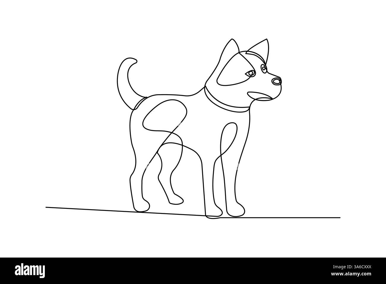 Hund Haustier kontinuierliche eine Linie Kunstzeichnung mit Hund Icon einfache Umrissvektor Design Stock Vektor