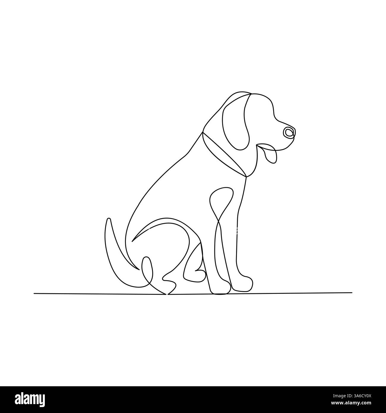 Hund Haustier kontinuierliche eine Linie Kunstzeichnung mit Hund Icon einfache Umrissvektor Design Stock Vektor