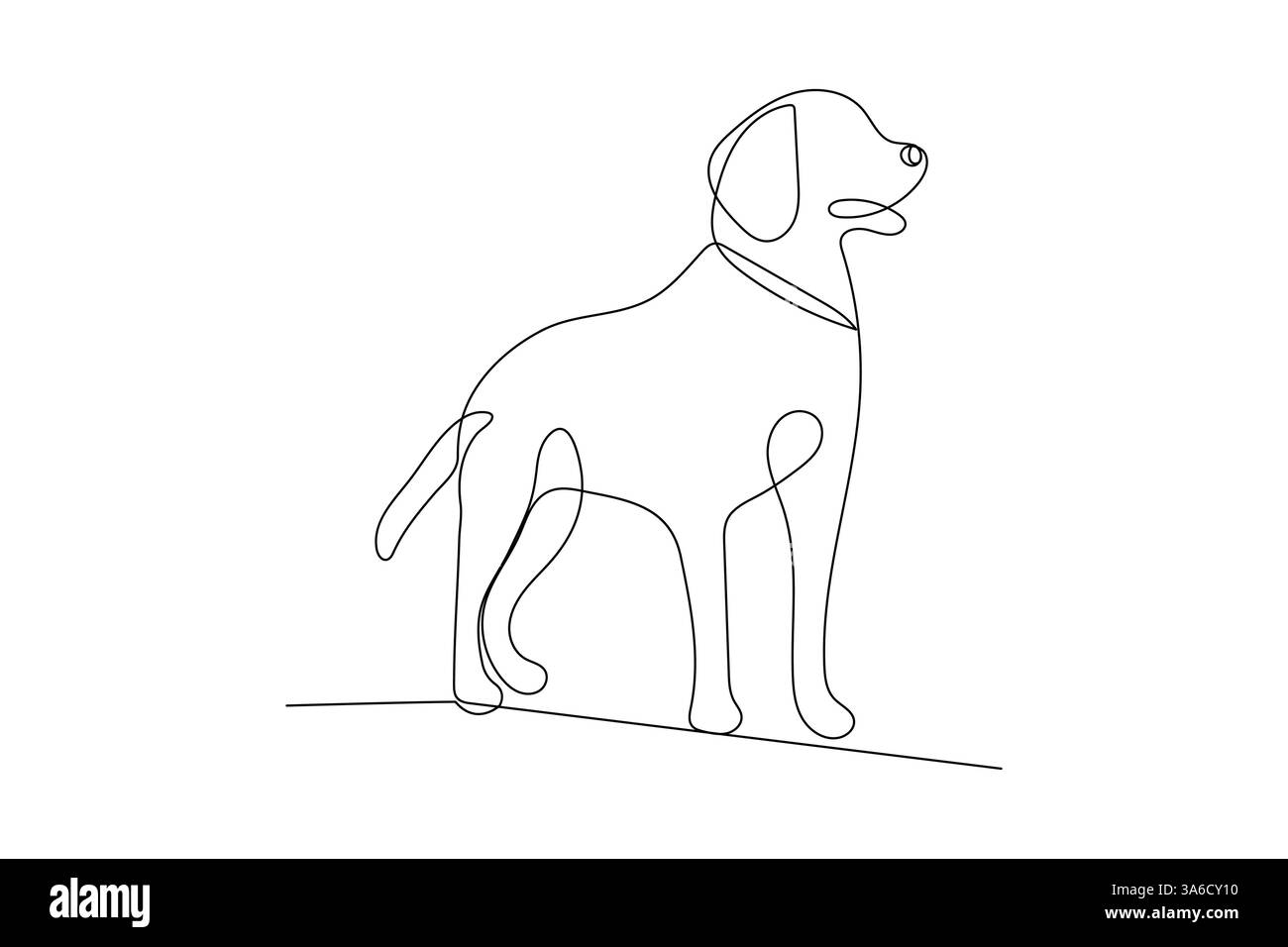 Hund Haustier kontinuierliche eine Linie Kunstzeichnung mit Hund Icon einfache Umrissvektor Design Stock Vektor