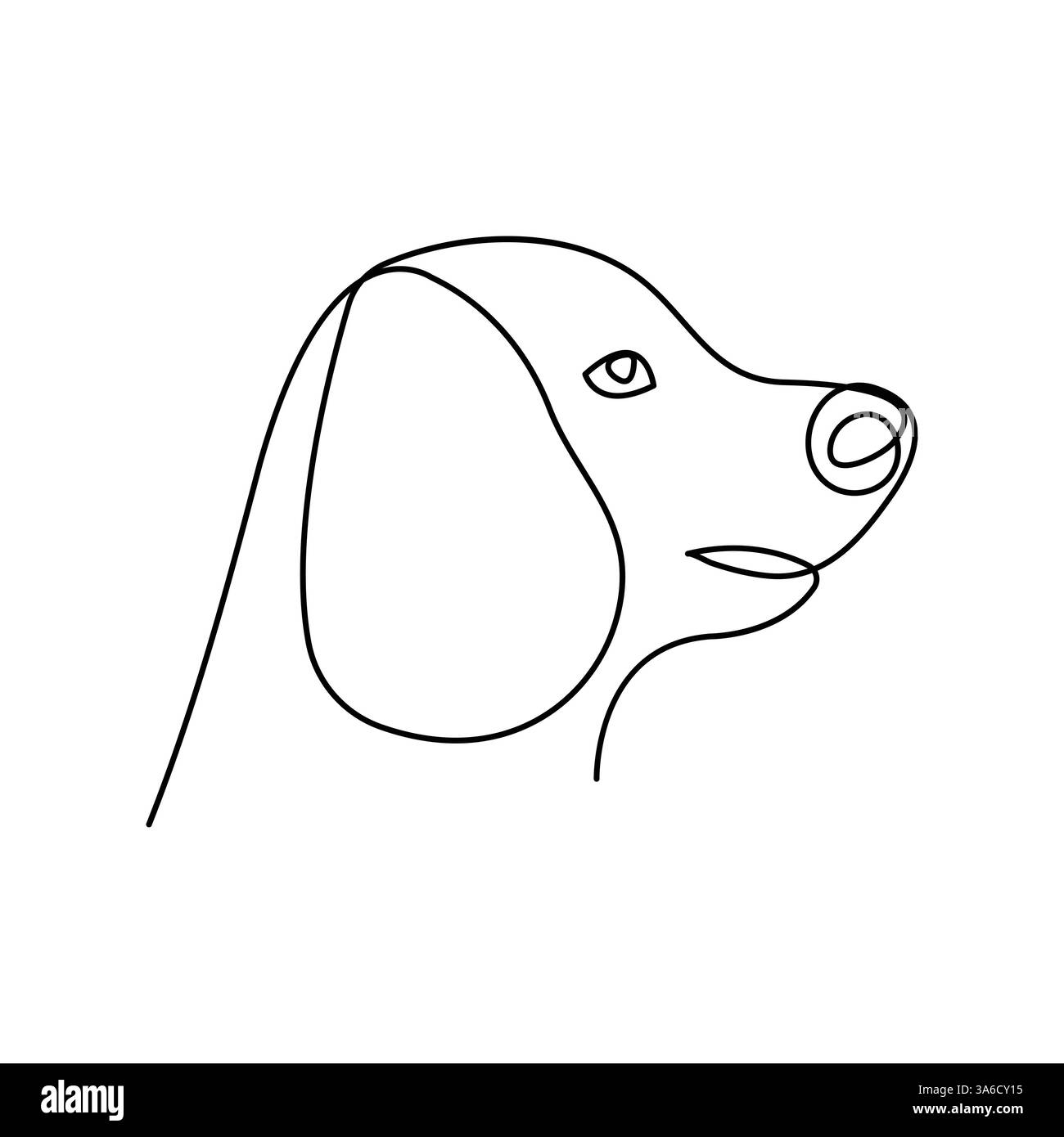 Hund Haustier kontinuierliche eine Linie Kunstzeichnung mit Hund Icon einfache Umrissvektor Design Stock Vektor