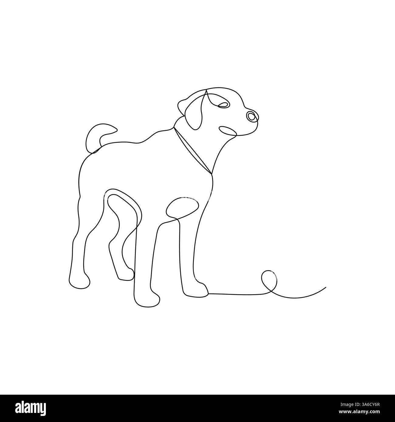 Hund Haustier kontinuierliche eine Linie Kunstzeichnung mit Hund Icon einfache Umrissvektor Design Stock Vektor