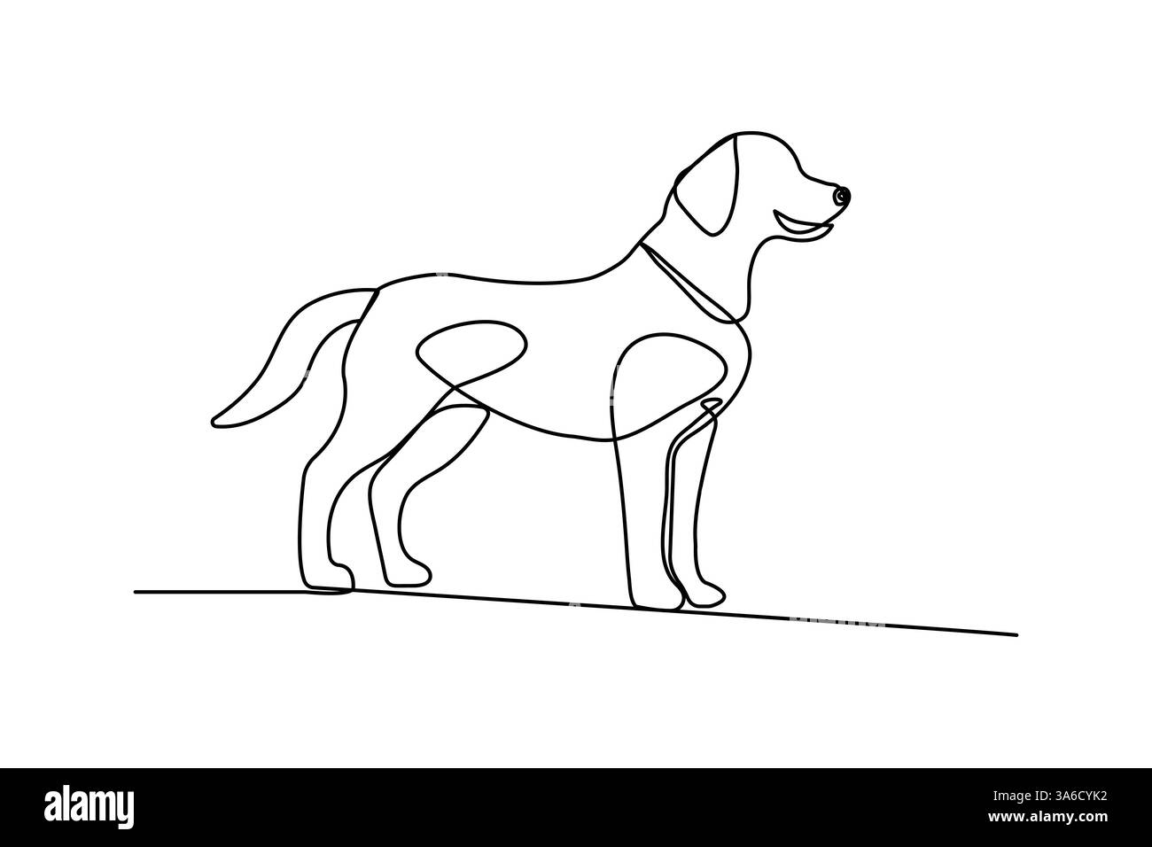 Hund Haustier kontinuierliche eine Linie Kunstzeichnung mit Hund Icon einfache Umrissvektor Design Stock Vektor