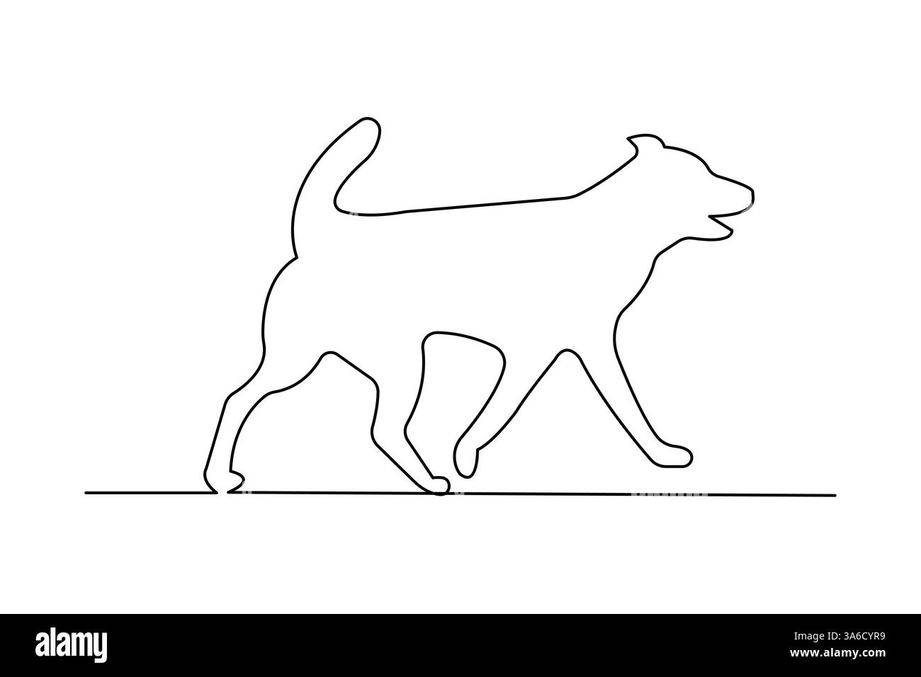 Hund Haustier kontinuierliche eine Linie Kunstzeichnung mit Hund Icon einfache Umrissvektor Design Stock Vektor