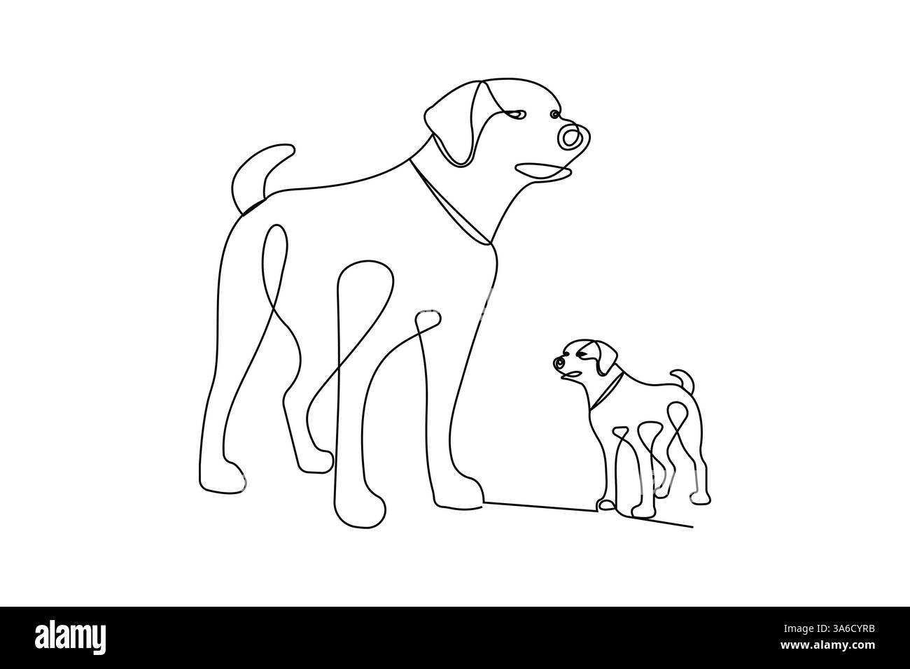 Hund Haustier kontinuierliche eine Linie Kunstzeichnung mit Hund Icon einfache Umrissvektor Design Stock Vektor