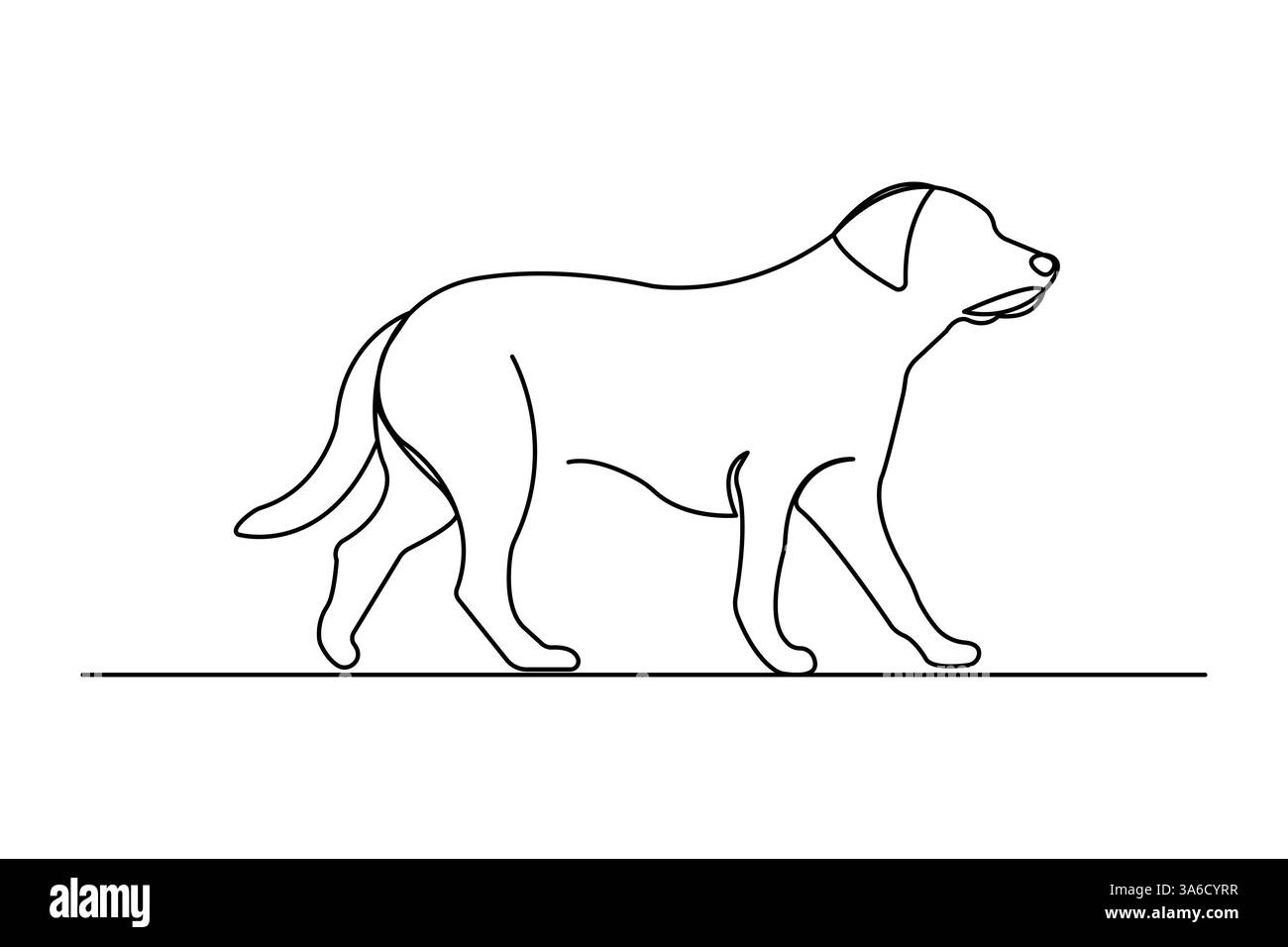 Hund Haustier kontinuierliche eine Linie Kunstzeichnung mit Hund Icon einfache Umrissvektor Design Stock Vektor