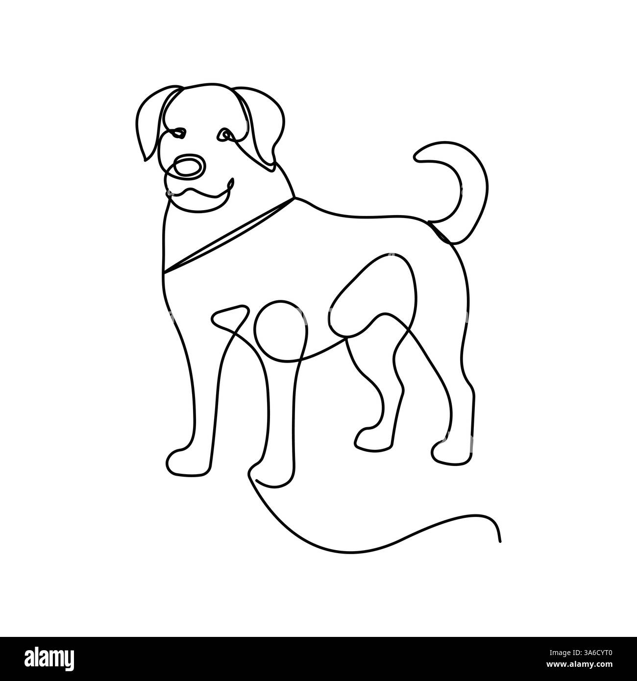 Hund Haustier kontinuierliche eine Linie Kunstzeichnung mit Hund Icon einfache Umrissvektor Design Stock Vektor