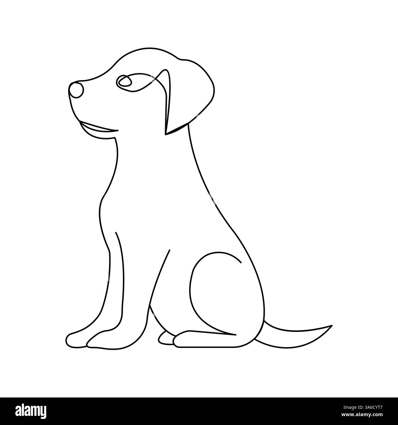 Hund Haustier kontinuierliche eine Linie Kunstzeichnung mit Hund Icon einfache Umrissvektor Design Stock Vektor