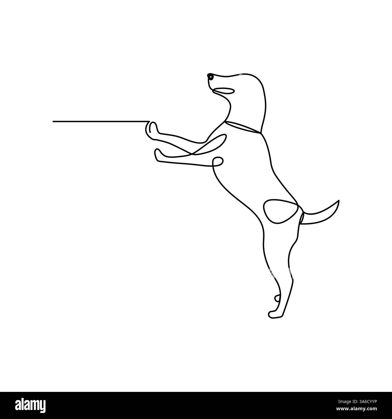 Hund Haustier kontinuierliche eine Linie Kunstzeichnung mit Hund Icon einfache Umrissvektor Design Stock Vektor