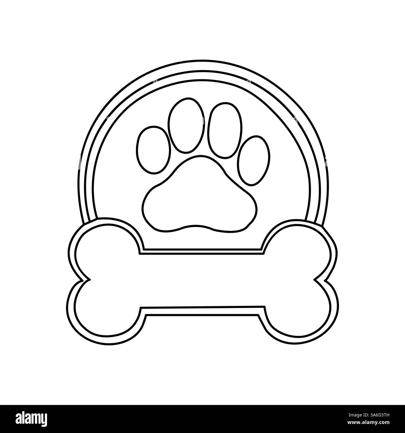 Hund Pfoten Fußabdruck durchgehende einzeilige Zeichnung Kunst Vektor Design Stock Vektor