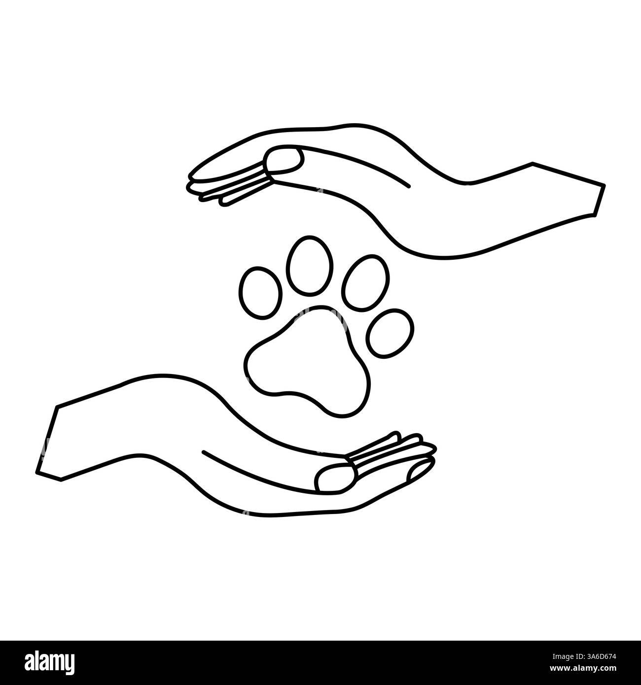 Hund Pfoten Fußabdruck durchgehende einzeilige Zeichnung Kunst Vektor Design Stock Vektor