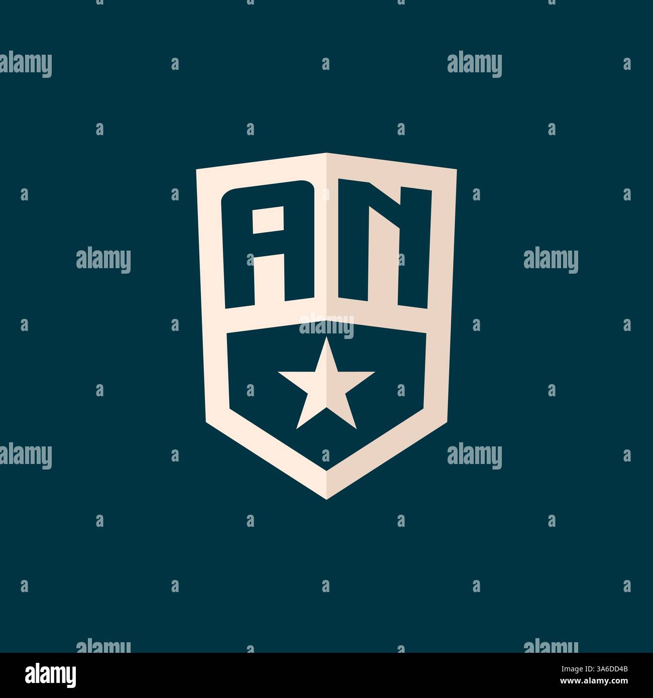 Initial EIN Sternschild-Logo mit einfacher Design-Vektorgrafik Stock Vektor
