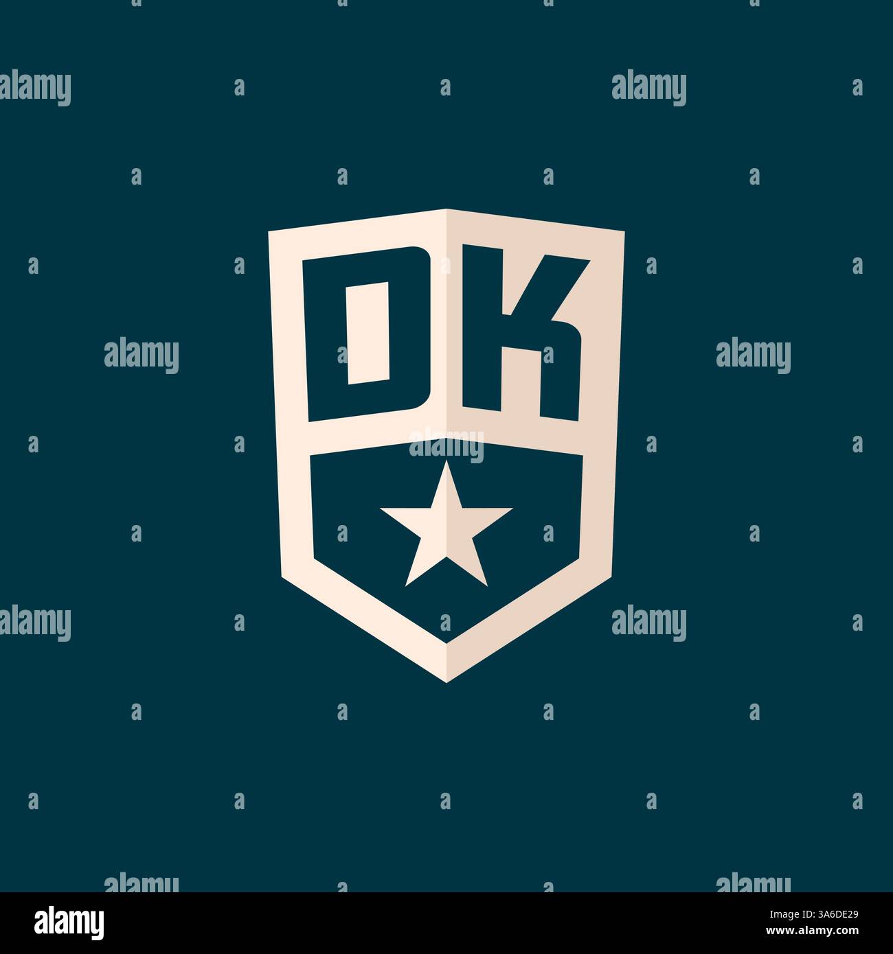 Erstes DK-Logo Sternschild-Symbol mit einfacher Design-Vektorgrafik Stock Vektor