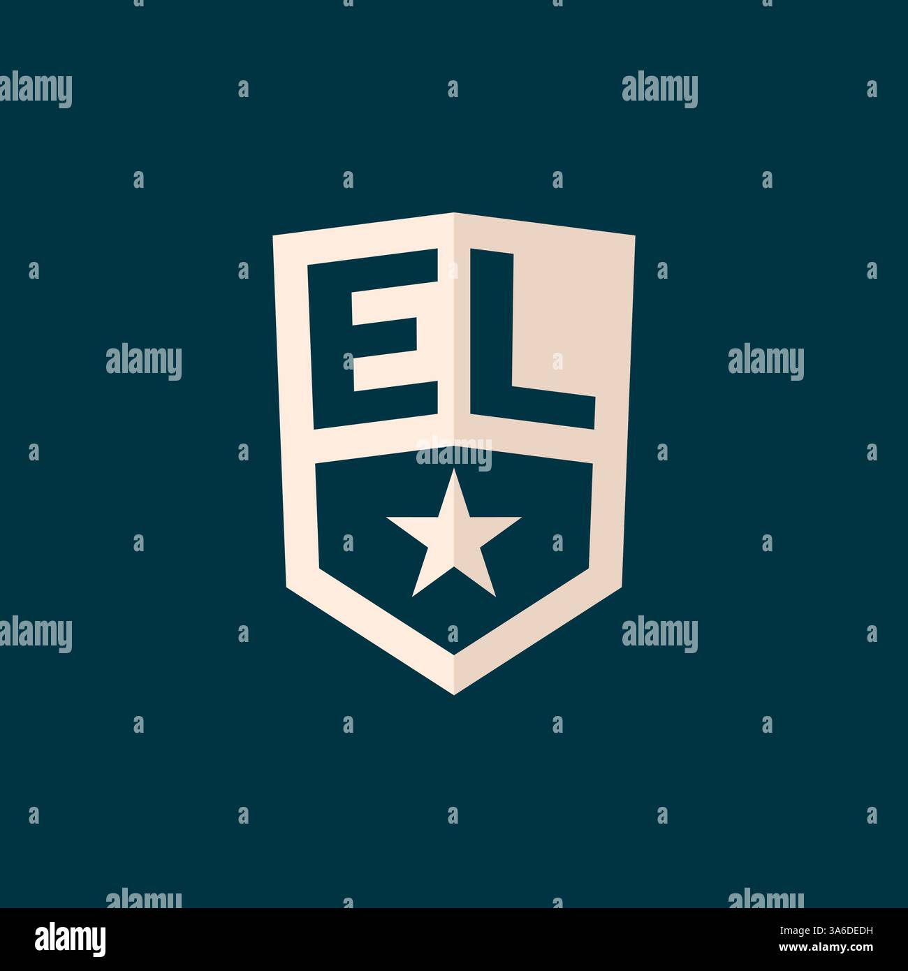 Ursprüngliches EL-Logo-Sternschild-Symbol mit einfacher Design-Vektorgrafik Stock Vektor