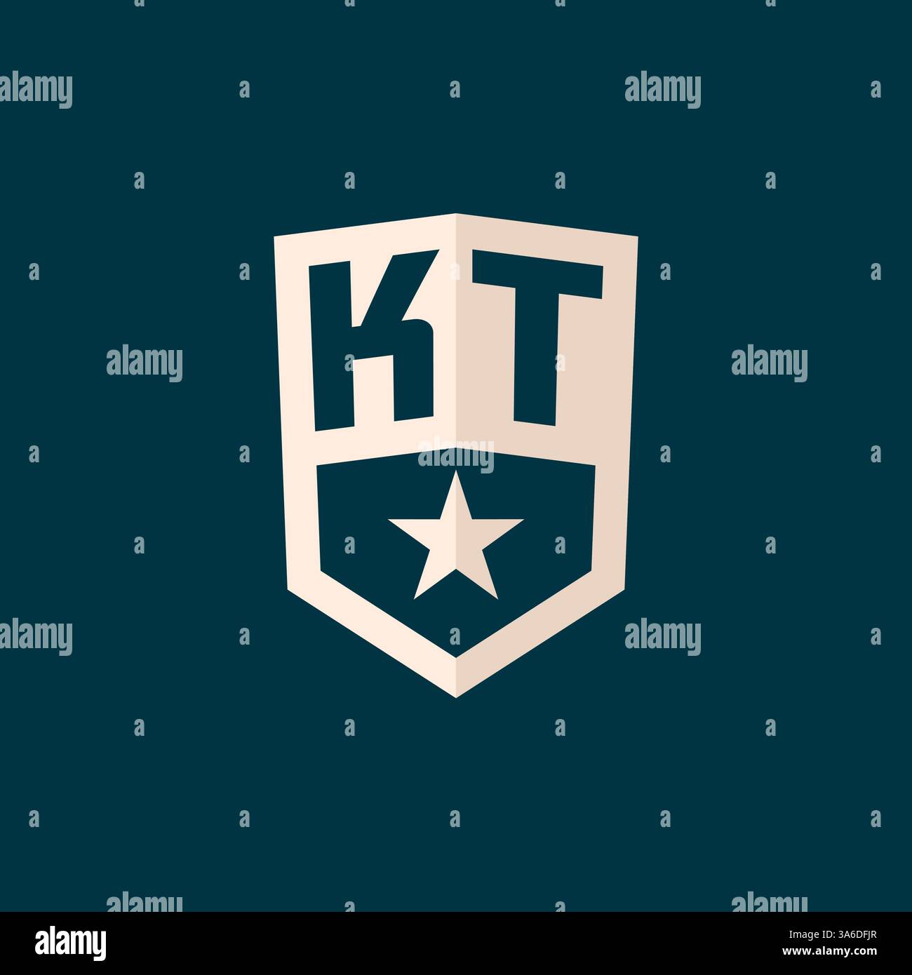 Erstes KT-Logo Sternschild-Symbol mit einfacher Design-Vektorgrafik Stock Vektor